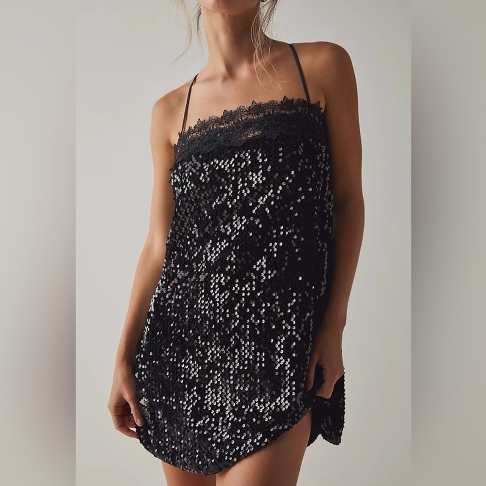 Free People Intimately That Girl Sequin Slip Dress, NWT size small.